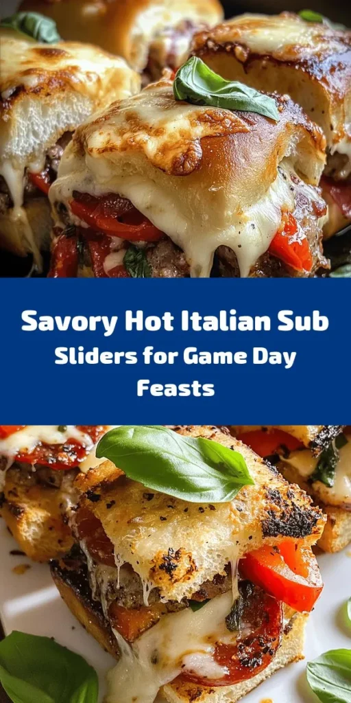Indulge in these delicious Hot Italian Sub Sliders, perfect for game day or any gathering! Loaded with Italian sausage, pepperoni, salami, and a medley of melty cheeses, these sliders are bursting with flavor. Topped with roasted red peppers and a sprinkle of Italian seasoning, they’re sure to be a hit. Easy to make and ready in just 40 minutes, serve them warm and watch them disappear! Don't forget the fresh basil for a herby finish!