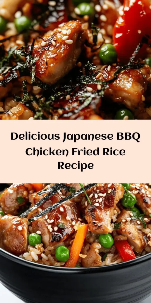 Dive into a delicious Savory Japanese BBQ Chicken Fried Rice Extravaganza! With tender marinated chicken thighs, colorful vegetables, and fluffy jasmine rice, this dish is perfect for a quick weeknight meal or a fun family dinner. The combination of soy sauce, mirin, and sesame oil adds an irresistible flavor, while a sprinkle of toasted sesame seeds and nori strips make it look as good as it tastes. Easy to follow and ready in just 45 minutes, it's a must-try recipe!