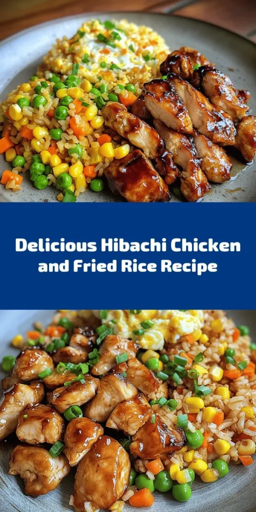 Enjoy a delicious homemade Hibachi Chicken with Fried Rice that brings the flavors of a Japanese steakhouse right to your kitchen! This recipe features tender marinated chicken tossed with savory fried rice packed with colorful mixed vegetables and scrambled eggs. It’s easy to make, perfect for family dinners, and full of flavor. Ready in just an hour, this meal promises to delight everyone at the table. Try it out and elevate your weeknight dinners!