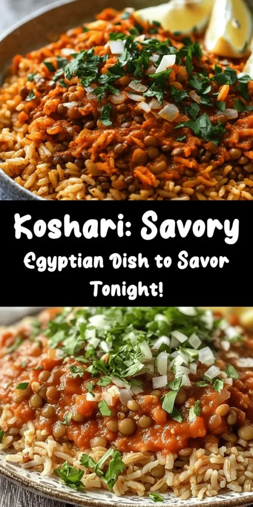 Dive into the vibrant flavors of Egypt with this Koshari recipe! This hearty dish combines brown lentils, fluffy basmati rice, and elbow macaroni, all topped with a rich tomato sauce infused with spices. It’s a complete meal bursting with protein and deliciousness. Perfect for family dinners or meal prep, this one-pot wonder is not only simple to make but also satisfying. Don’t forget to garnish with fresh parsley and a squeeze of lemon for that refreshing twist. Enjoy this delicious cultural experience!