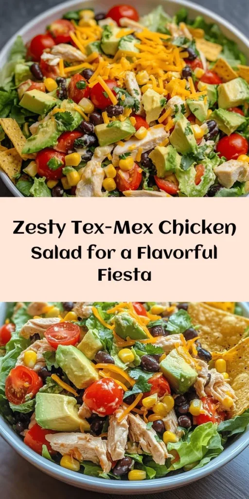Looking for a fresh and vibrant salad that brings the flavors of Tex-Mex to your table? Try this Tex-Mex Chopped Chicken Salad Fiesta! Packed with protein from chicken and black beans, crunchy veggies, and creamy avocado, it’s perfect for lunch or dinner. Tossed in a zesty lime dressing, this salad is not only delicious but also colorful and nutritious. Serve with tortilla chips for an extra crunch. Quick to prepare in just 15 minutes!