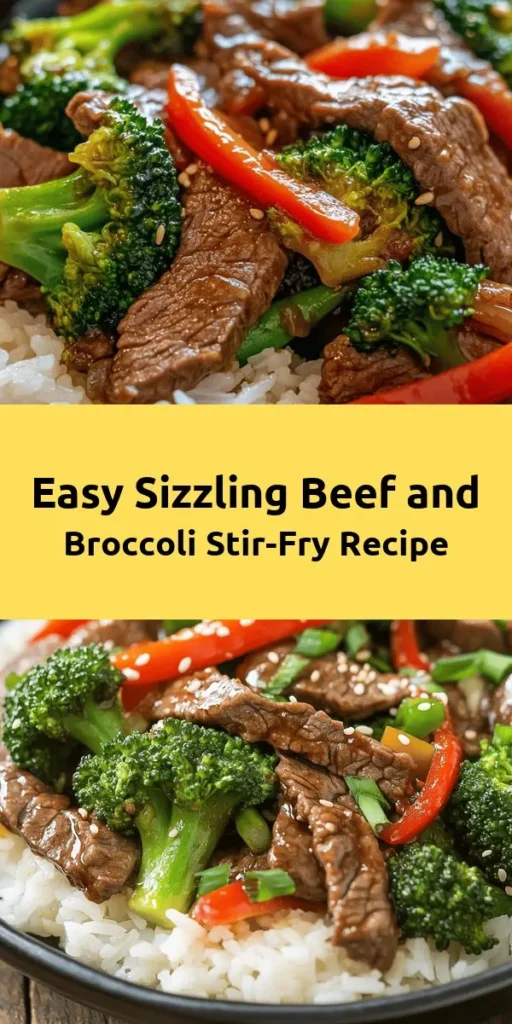 Indulge in the flavors of this Sizzling Chinese Beef and Broccoli recipe that is quick and easy to make! Featuring tender flank steak, vibrant broccoli, and a hint of ginger and garlic, this dish brings authentic taste to your dinner table. Marinated with a savory sauce and served over fluffy jasmine rice, it's perfect for a weeknight meal or special occasion. Enjoy a delicious taste of Chinese cuisine with every bite! Try this recipe tonight!