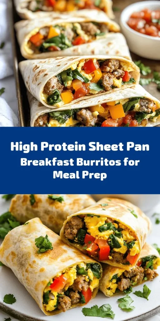 Start your mornings right with these delicious macro-friendly, high-protein sheet pan breakfast burritos! Packed with wholesome ingredients like eggs, low-fat cottage cheese, lean turkey sausage, and a mix of veggies, these burritos are not only nutritious but incredibly satisfying. Perfect for meal prep, just bake, cut, and roll in whole wheat tortillas. Serve warm with salsa and fresh cilantro for an easy, flavorful breakfast that fuels your day!