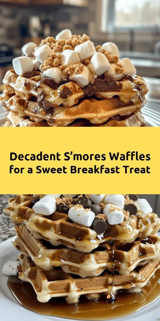 Treat yourself to a deliciously indulgent breakfast with these S’mores Waffles! Combining the classic flavors of graham crackers, chocolate, and marshmallows, these waffles are easy to make and perfect for any occasion. With simple ingredients and a quick cooking time, you can enjoy a delightful stack topped with extra marshmallows, chocolate, and a drizzle of maple syrup. A fun twist on a breakfast favorite that everyone will love!